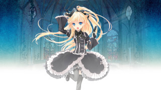 Anime character long blonde hair - black clothes free wallpaper for desktop