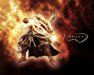 Person costume fire head arms - action painting free wallpaper