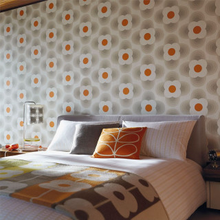 Bed white orange comforter pillows - a bed free wallpaper for tablet