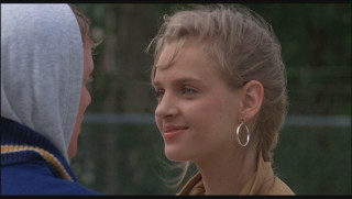 Woman hoodie talking man blue - a blue jacket free wallpaper