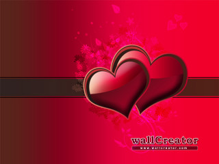 Two hearts red background brown - two heart free wallpaper