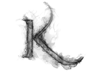 Smoke letter k black texture - the upper corner free wallpaper