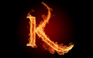 Fire flames letter k black 4 - a black background free wallpaper for desktop