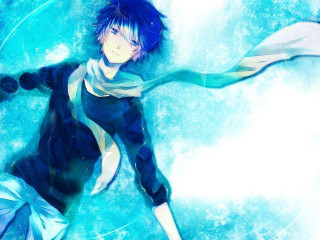 Man blue hair scarf blue - his neck free wallpaper for desktop