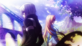 Anime characters bridge sky trees - a sky background and trees free wallpaper for desktop