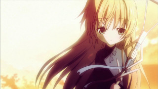 Girl long hair sword yellow - long hair holding free wallpaper for desktop