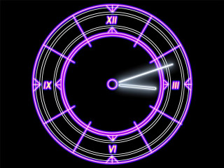 Purple clock black background white - cyberpunk art free wallpaper