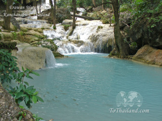 Small waterfall blue pool forest - a blue pool of water free wallpaper