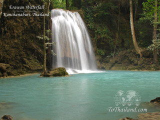 Waterfall river blue pool tree - environmental art free wallpaper