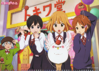Group people storefront balloons ceiling - kyoto animation free wallpaper