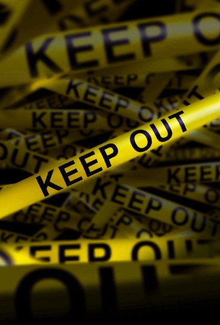 Caution tape keep out black - letter free wallpaper