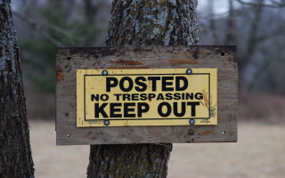 No trespassing sign tree area - institutional free wallpaper