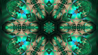 Green blue abstract flower center 2 - abstract design free wallpaper