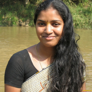 Woman standing river smile long - ella guru free wallpaper for tablet