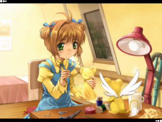 Alice girl teddy lamp anime - a girl sitting free wallpaper