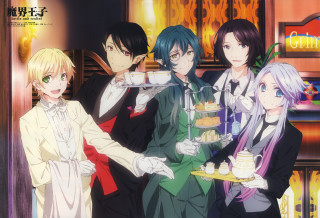 Group people trays food bar - glitter free wallpaper