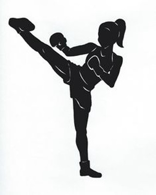 Woman kick air action dynamic - simple form free wallpaper for mobile