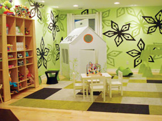 Playroom playhouse playtable flowers butterfly - flower free wallpaper