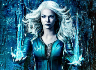 Woman blue outfit swords forest - claire falkenstein free wallpaper