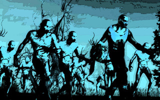 Zombies walking forest trees dead - a group of zombies free wallpaper