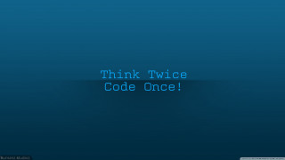 Think twice code once blue - beeple free wallpaper