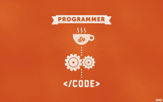 Red background coffee cup gears - a coffee cup free wallpaper