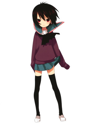 Alice purple sweater black stockings - a black cat free wallpaper for mobile