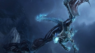 Dragon blue lights flying dark 2 - a dragon free wallpaper