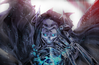 Demon blue eyes horns wings - death free wallpaper for desktop