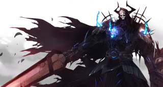 Demonic blue eyes sword man - a demonic looking man free wallpaper