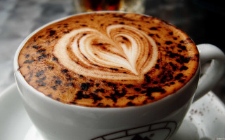 Coffee heart saucer table digital - foamy free wallpaper