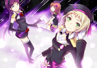 Anime girls stage lights purple - a stage free wallpaper