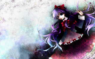 Purple hair anime girl red - a cup free wallpaper for desktop