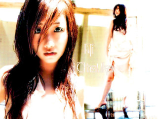 Woman long hair window suitcase - behind her free wallpaper