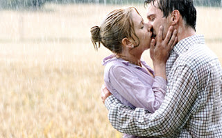 Man woman kissing rain field 2 - a field of grass free wallpaper for desktop