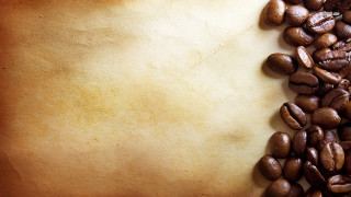 Coffee beans parchment grungy background 2 - a text free wallpaper