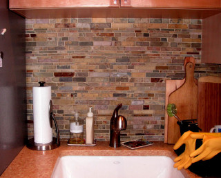 Kitchen sink brown countertop brick - the counter free wallpaper