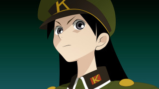 Cartoon woman uniform hat green - eizan kikukawa free wallpaper