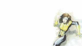 Woman running yellow bodysuit comic - leg free wallpaper
