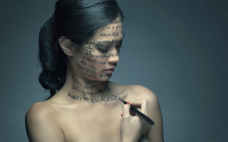 Woman writing face pen neck - a pen free wallpaper