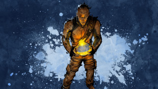 Man glowing light snow blue - white spot free wallpaper