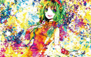 Green hair yellow dress paint - a yellow dress free wallpaper