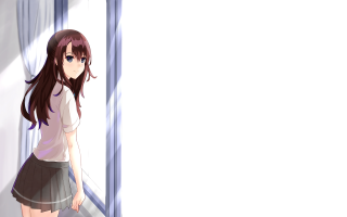 Girl standing window hand hip - aguri uchida free wallpaper