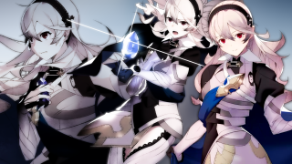 Anime characters swords standing next - temporary art free wallpaper