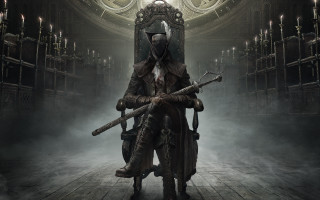 Man suit helmet swords dark - bloodborne free wallpaper