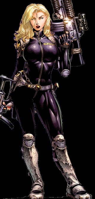 Comic woman black outfit gun - a gun and a gun free wallpaper for mobile