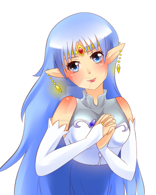 Blue haired elf girl luminous - luminous free wallpaper