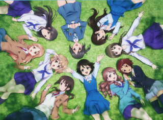 Group people green field arms - a green field free wallpaper for desktop