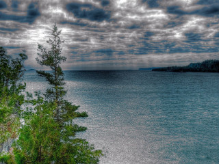 Lake tree cloudy sky nature - a few cloud free wallpaper for desktop