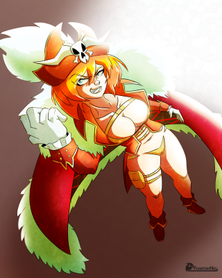 Cartoon character flying red green - tail free wallpaper for mobile